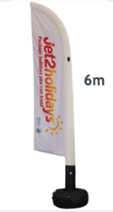 Inflatable Flag Feather Banner  - 6M - DOUBLE SIDED Print Material with base and pump