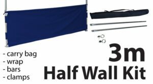 Marquee Accessories Half Wall Kit 3m - Full Kit with Frame and Fabric HW3M-BLUE-KIT