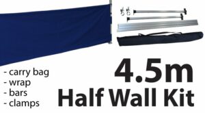 Marquee Accessories Half Wall Kit 4.5m - Full Kit with Frame and Fabric HW45M-BLUE-KIT