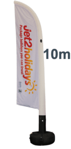Inflatable Flag Feather Banner  - 10M - DOUBLE SIDED Print Material with base and pump