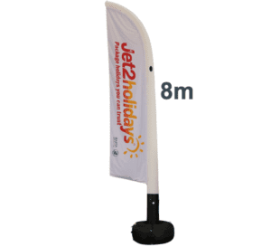 Inflatable Flag Feather Banner  - 8M - DOUBLE SIDED Print Material with base and pump